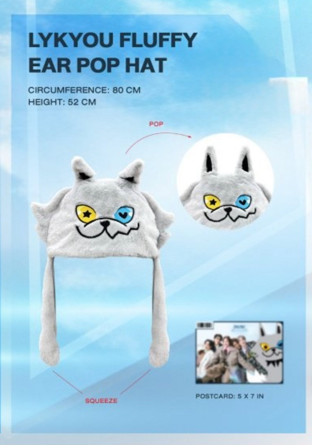 (Preorder) Lykyou Fluffy Ear Pop Hat