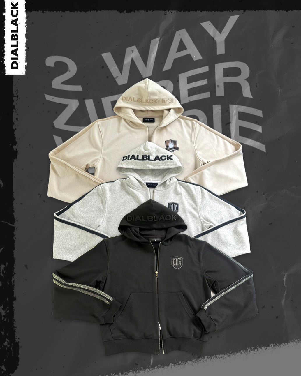 D黑AL BΓⱯCK  2Way Zipper Hoodie Collection